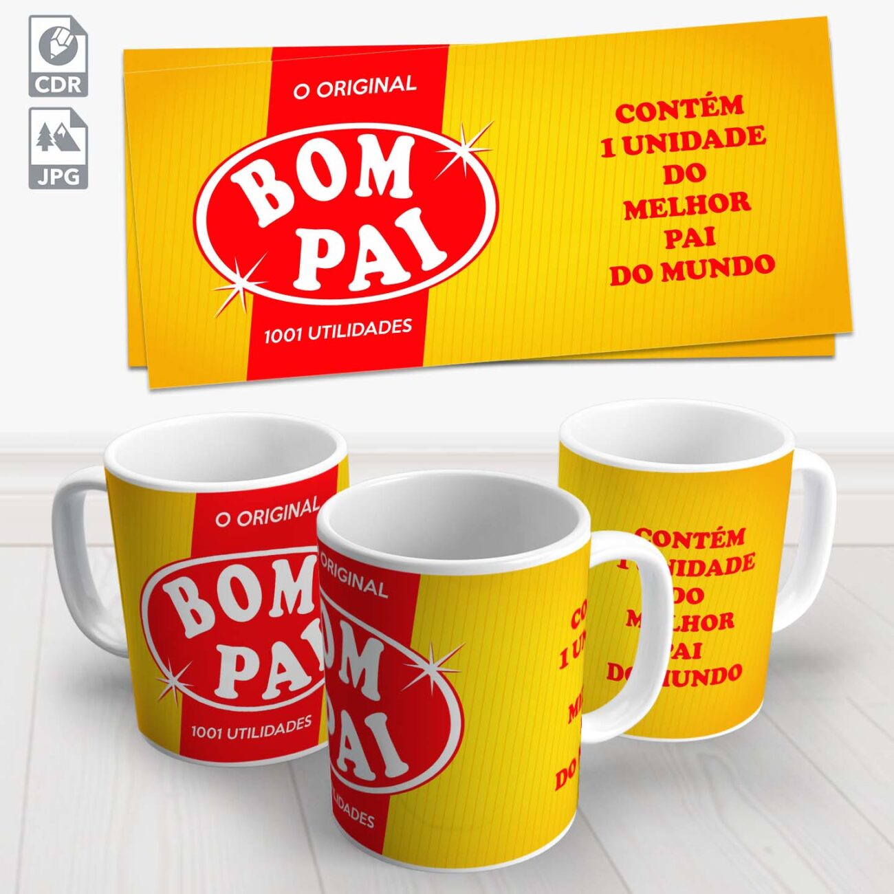 Arte caneca dia dos pais bom pai