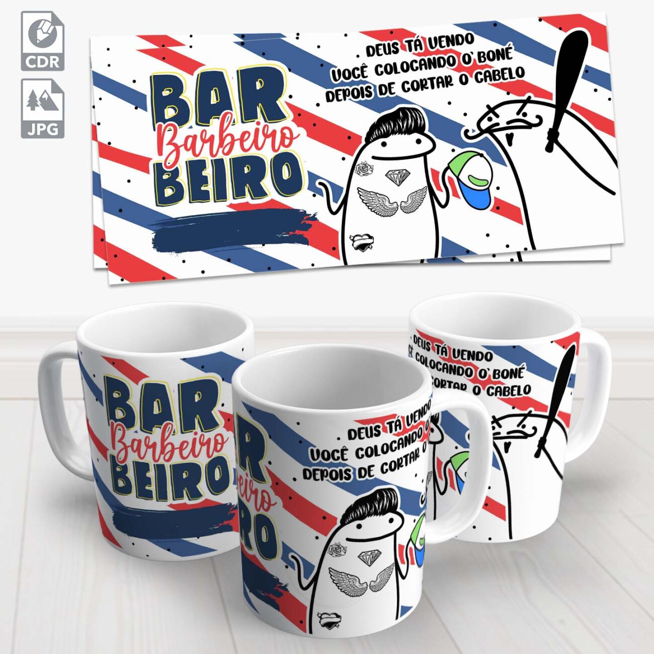 caneca barbeiro flork