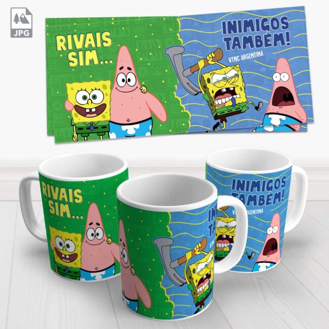 caneca bob esponja brasil copa