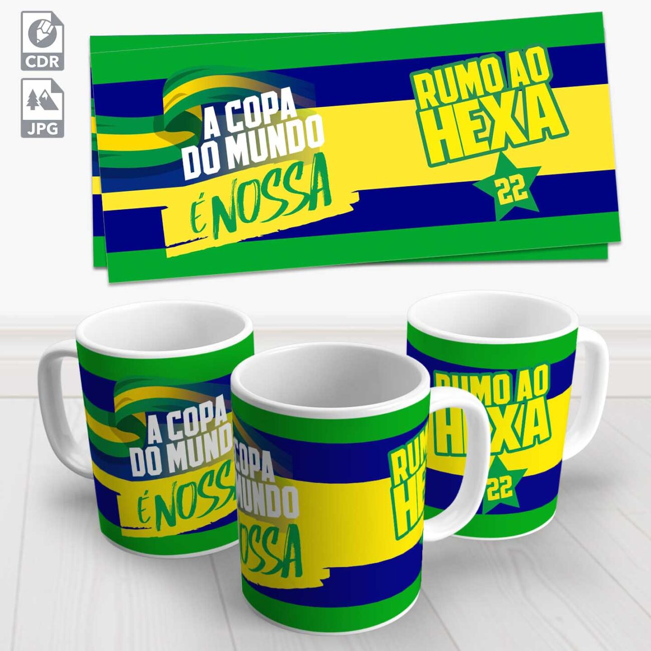 caneca brasil rumo ao hexa