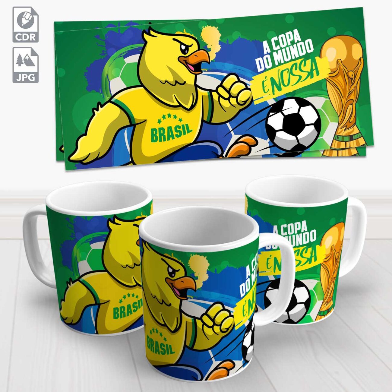 caneca canarinho brasil copa