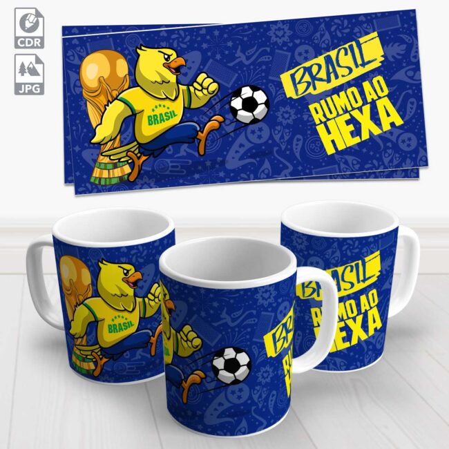 caneca canarinho selecao brasileira copa 1