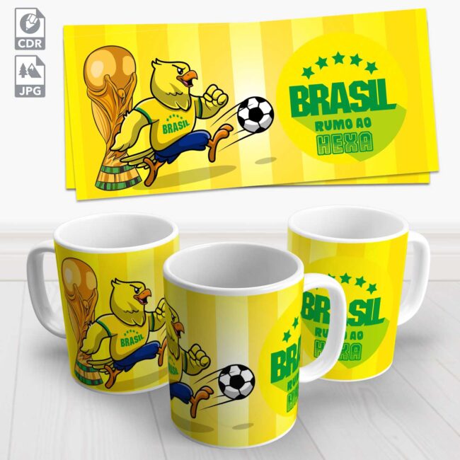 caneca canarinho selecao brasileira copa