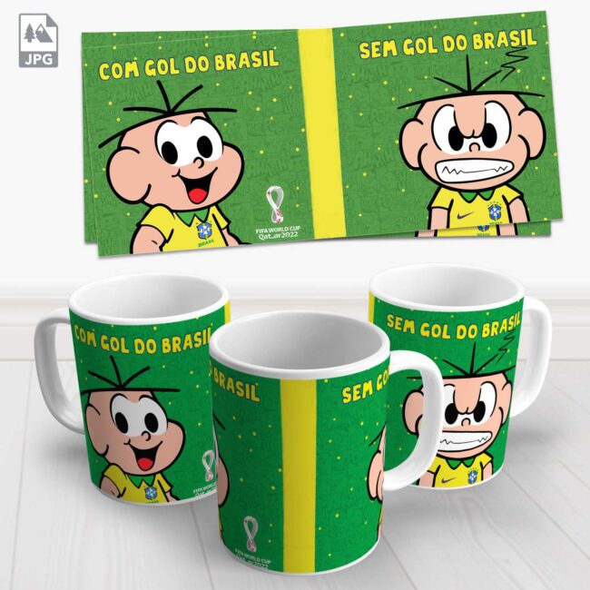 caneca cebolinha brasil copa