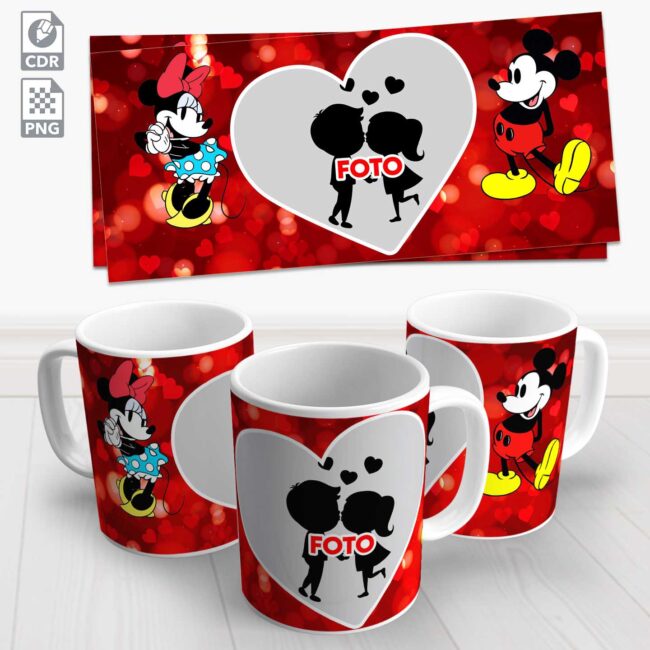 caneca dia dos namorados mickey e minnie