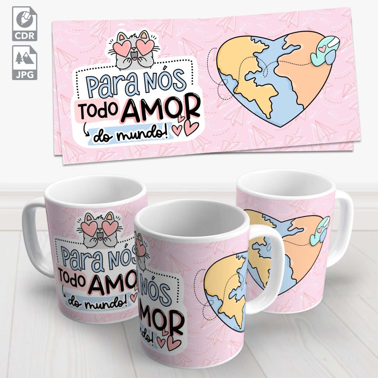 caneca dia dos namorados para nos todo amor do mundo