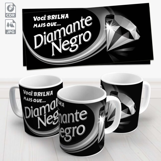 caneca diamente negro dia dos namorados