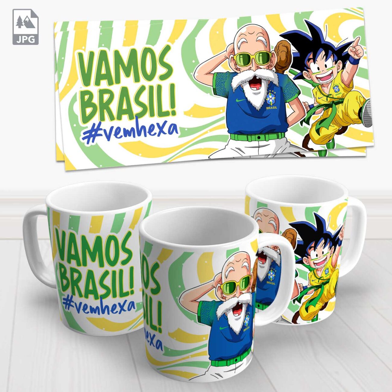 caneca dragon ball brasil hexa