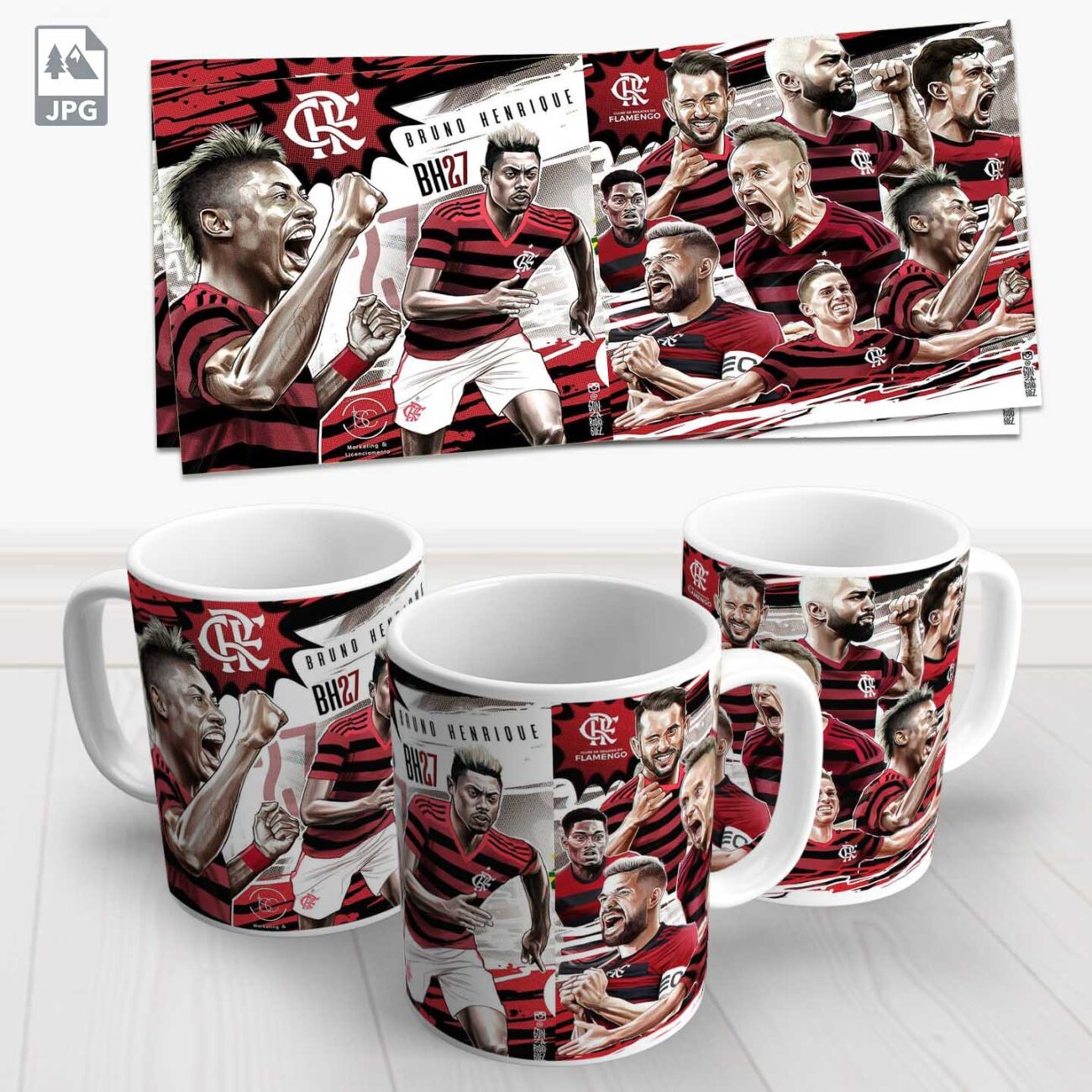 caneca flamengo bruno henrique 1