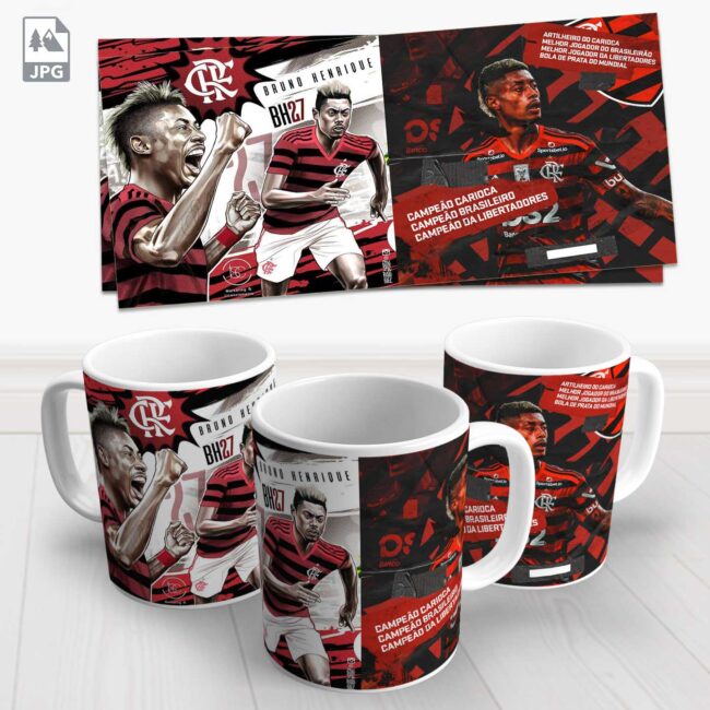 caneca flamengo bruno henrique