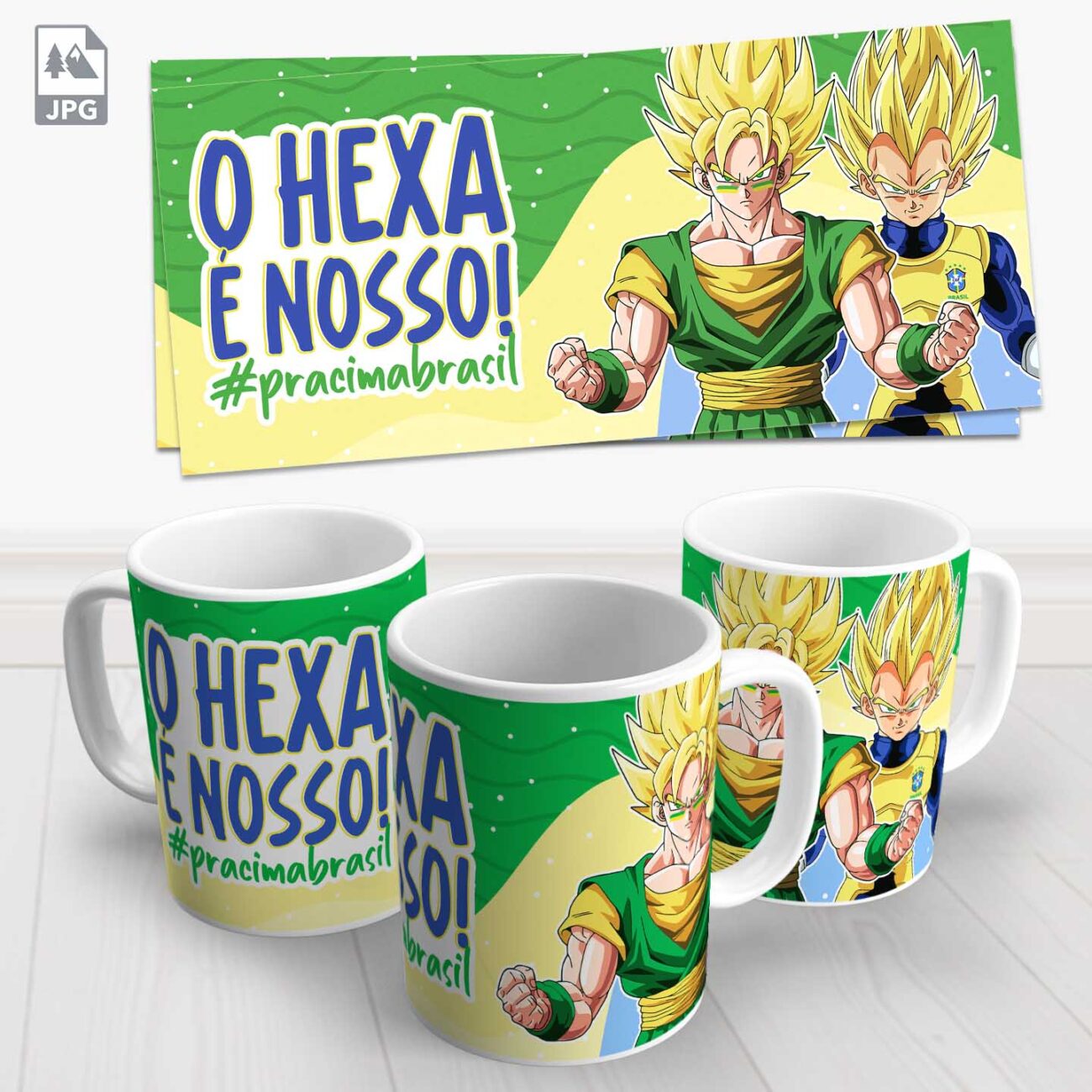 caneca goku e vegeta brasil copa