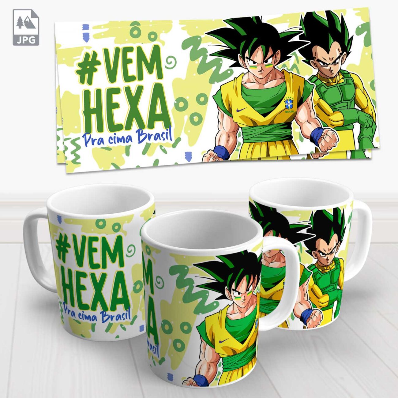 caneca goku e vegeta brasil hexa