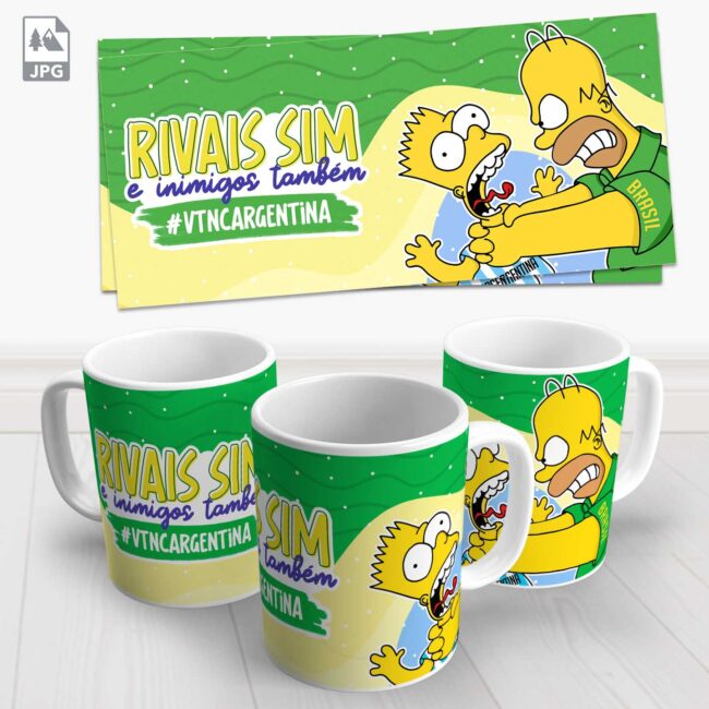 caneca homer e bart brasil copa