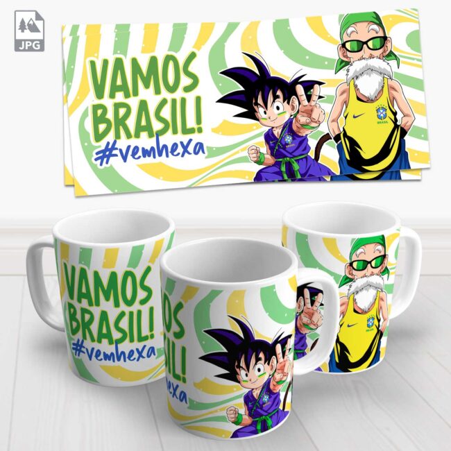 caneca kugo e kame brasil copa