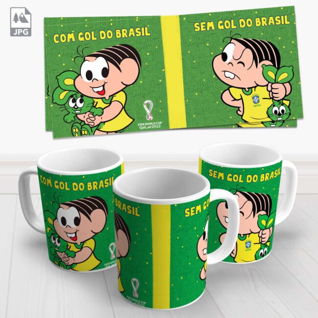 caneca monica brasil hexa