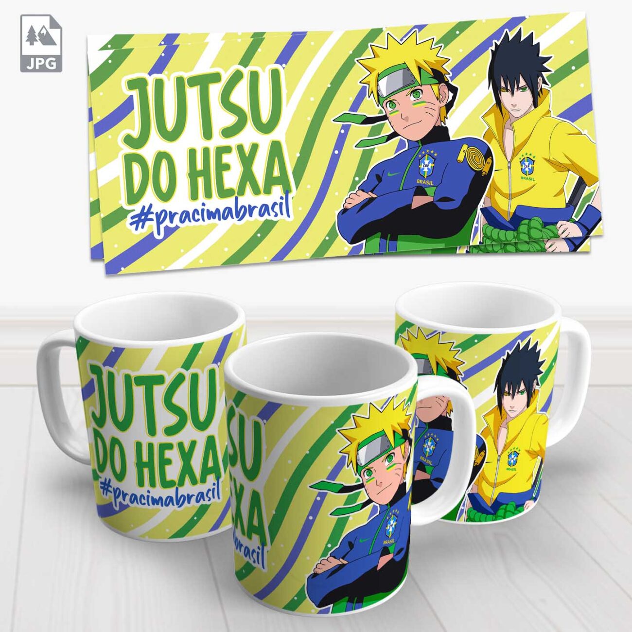 caneca naruto brasil copa