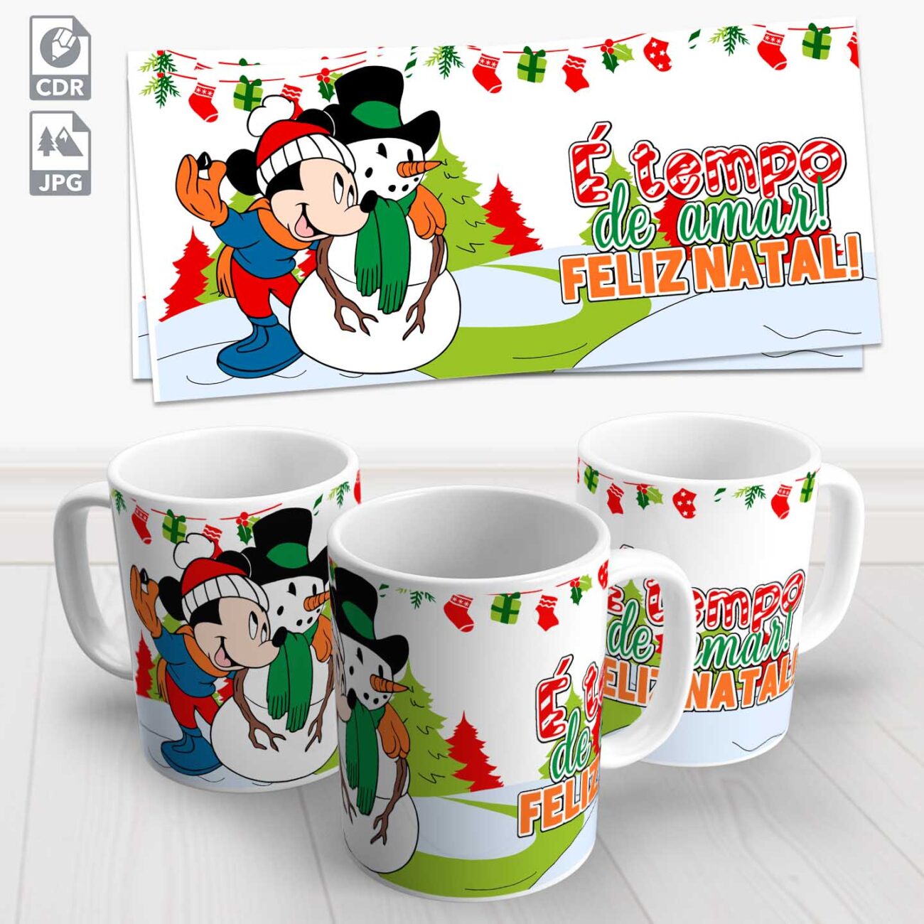 caneca natal mickey