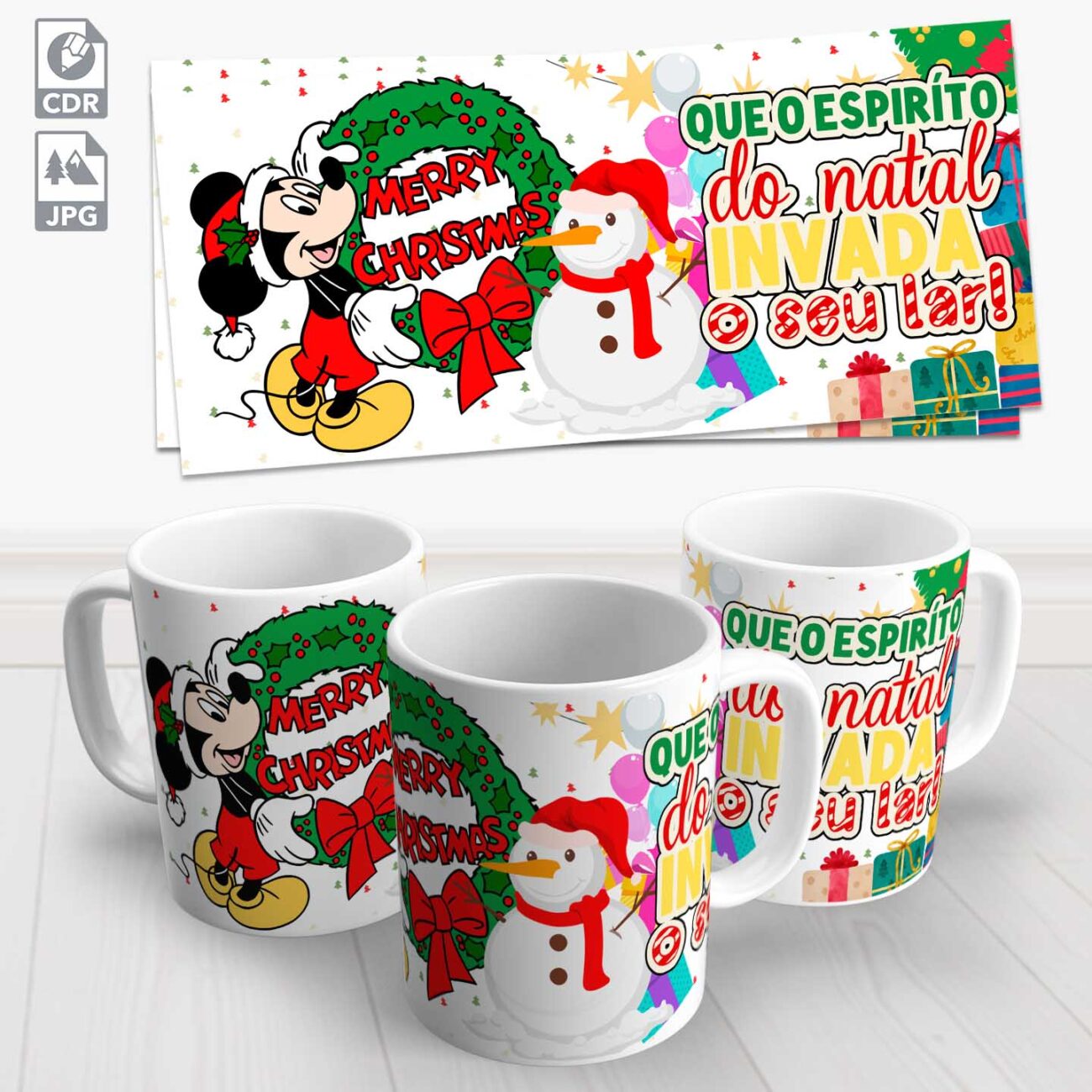 caneca natal mickey 7