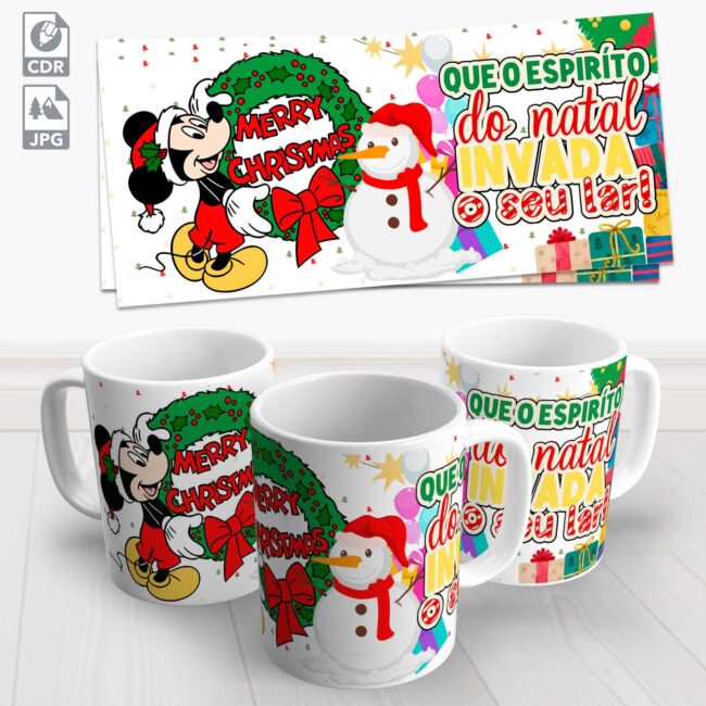 caneca natal mickey 7