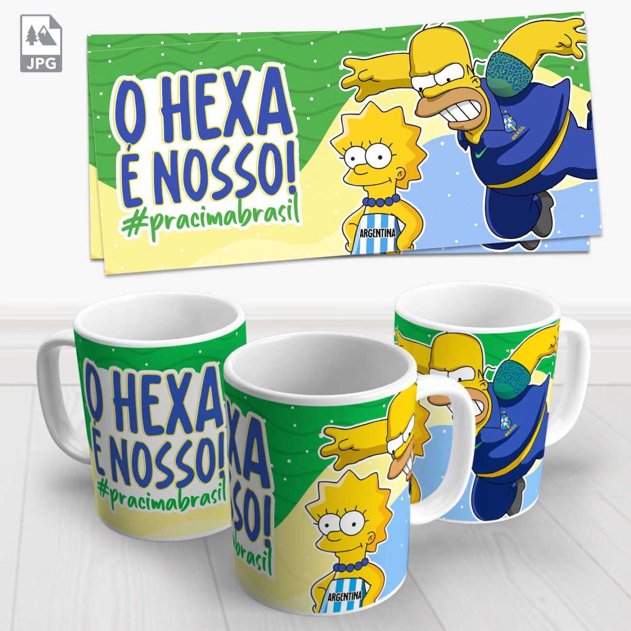 caneca os simpsons brasil hexa