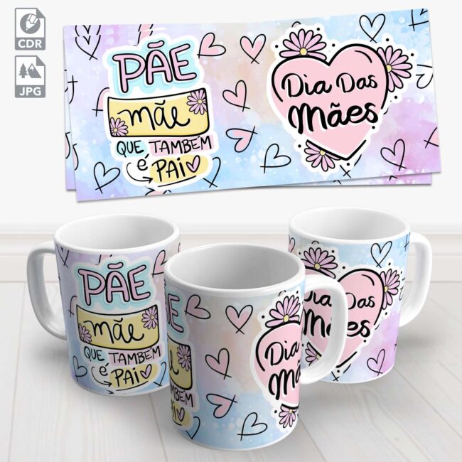 caneca pae mae tambem e pai