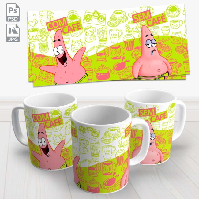 caneca patrick com cafe sem cafe