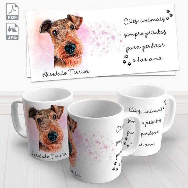 caneca pet airedale terrier