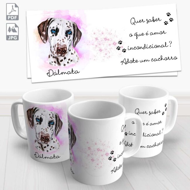 caneca pet dalmata