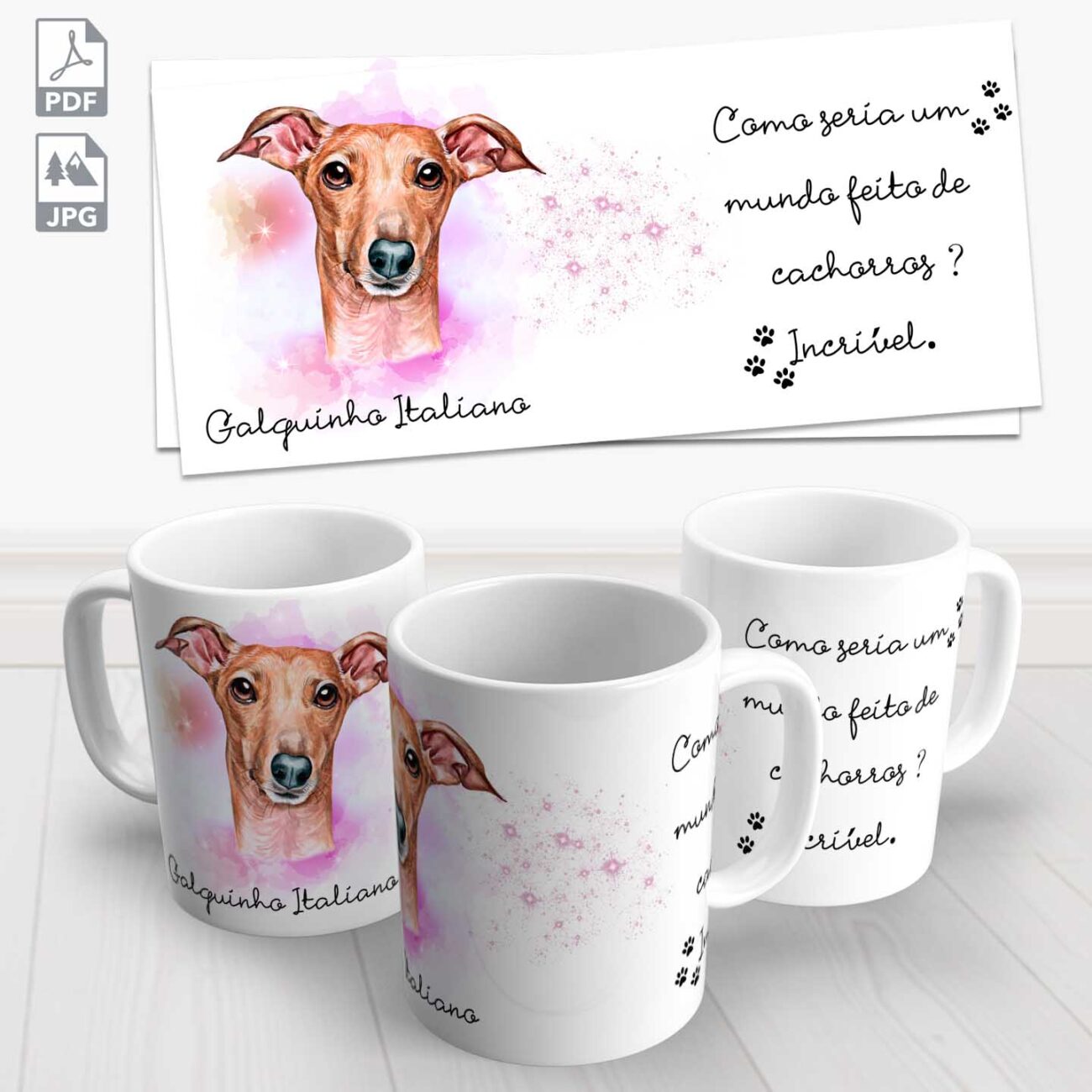 caneca pet galginho italiano