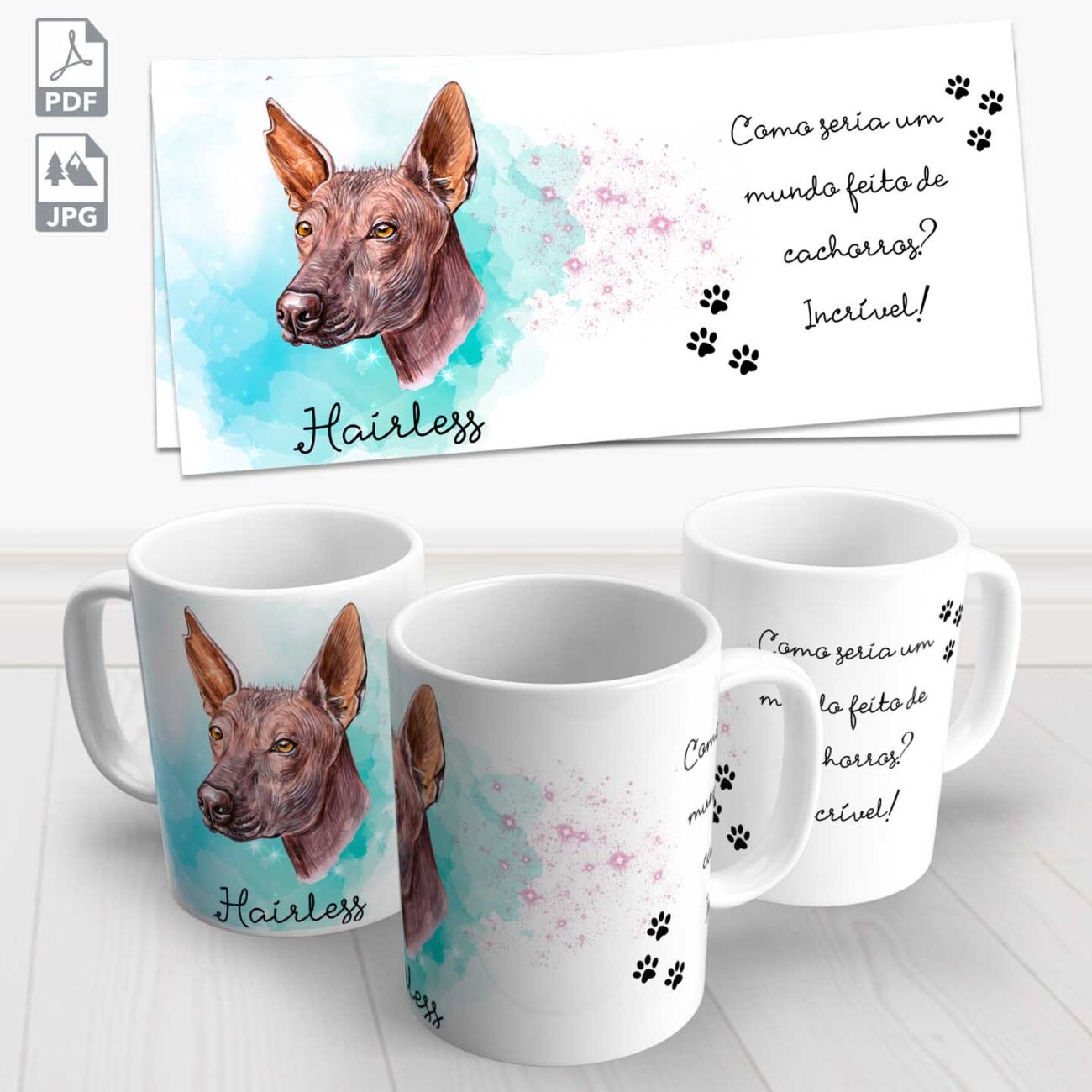 caneca pet hairless