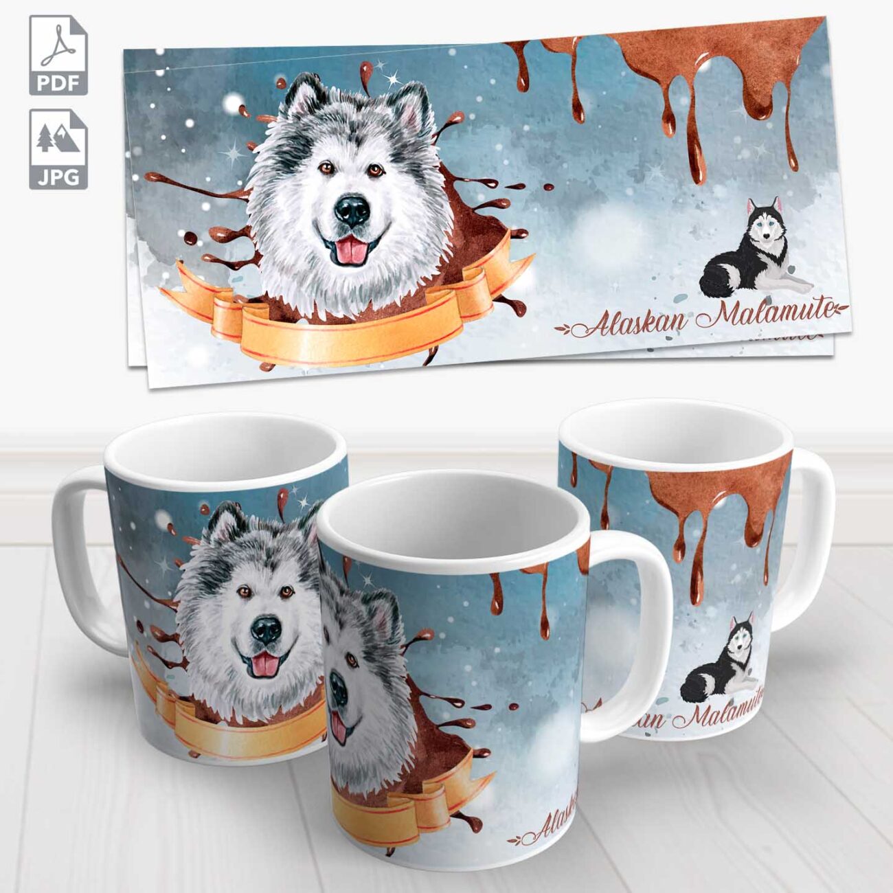 caneca pet malamute do alasca