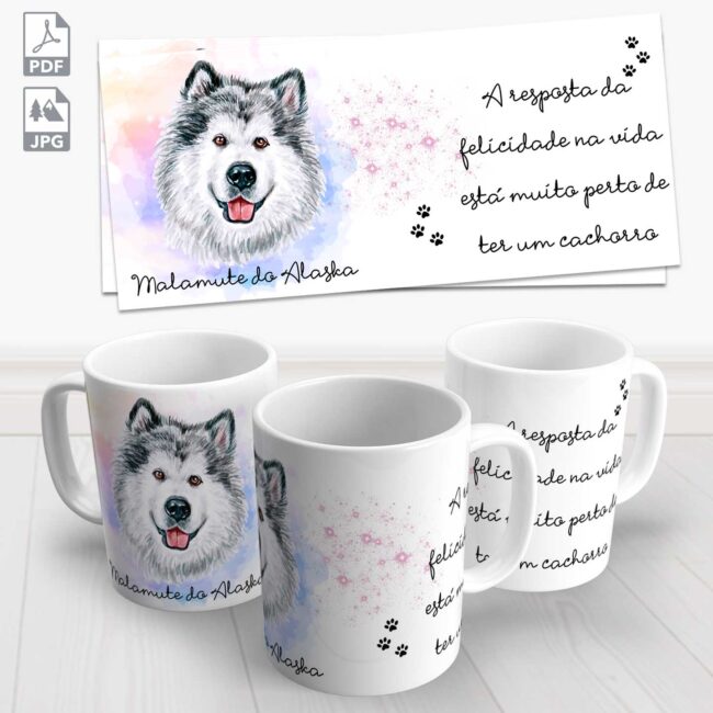 caneca pet malamute do alaska