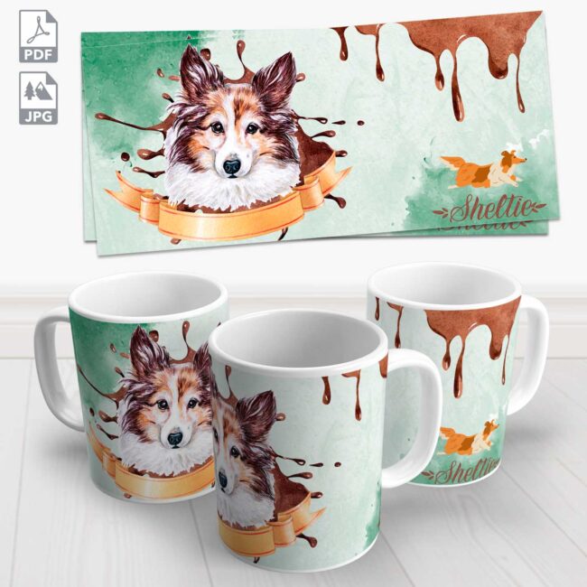 caneca pet pastor shetland