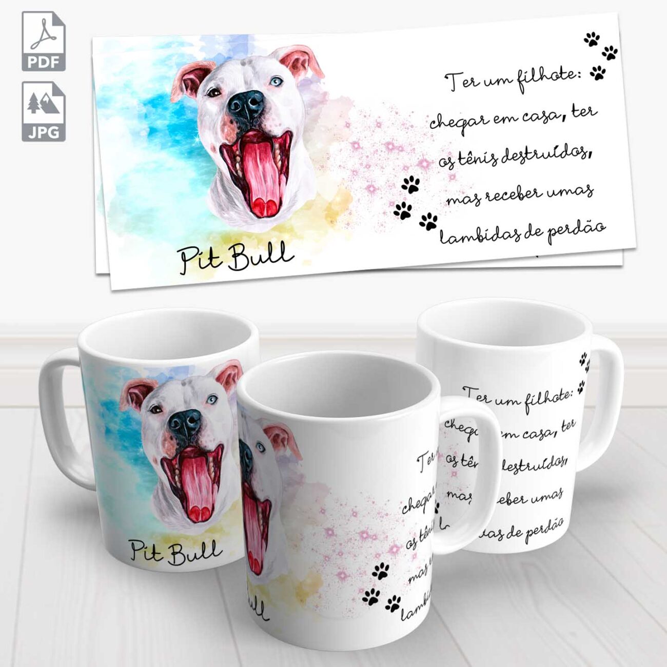 caneca pet pit bull