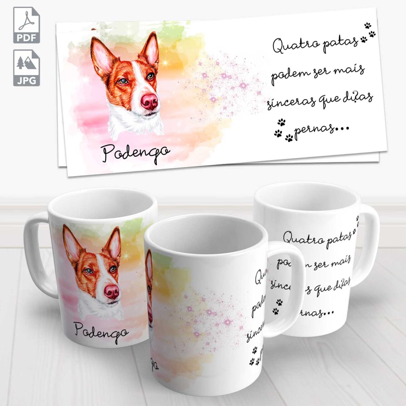 caneca pet podengo