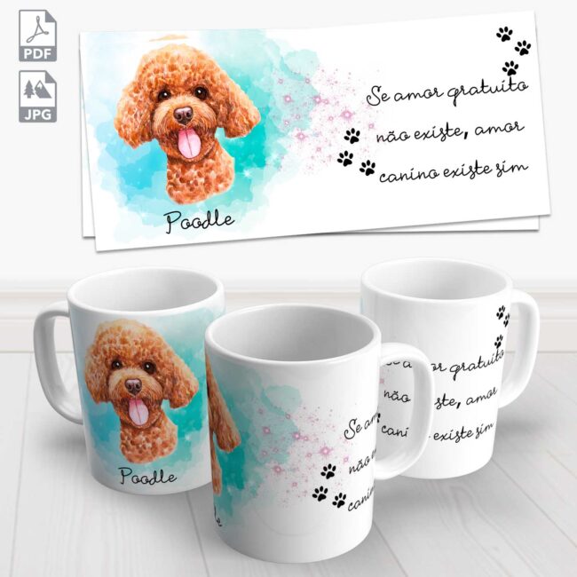 caneca pet poodle