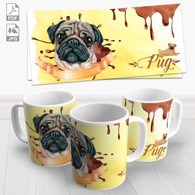 caneca pet pug