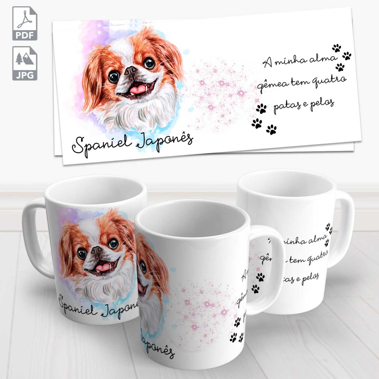 caneca pet spaniel japones