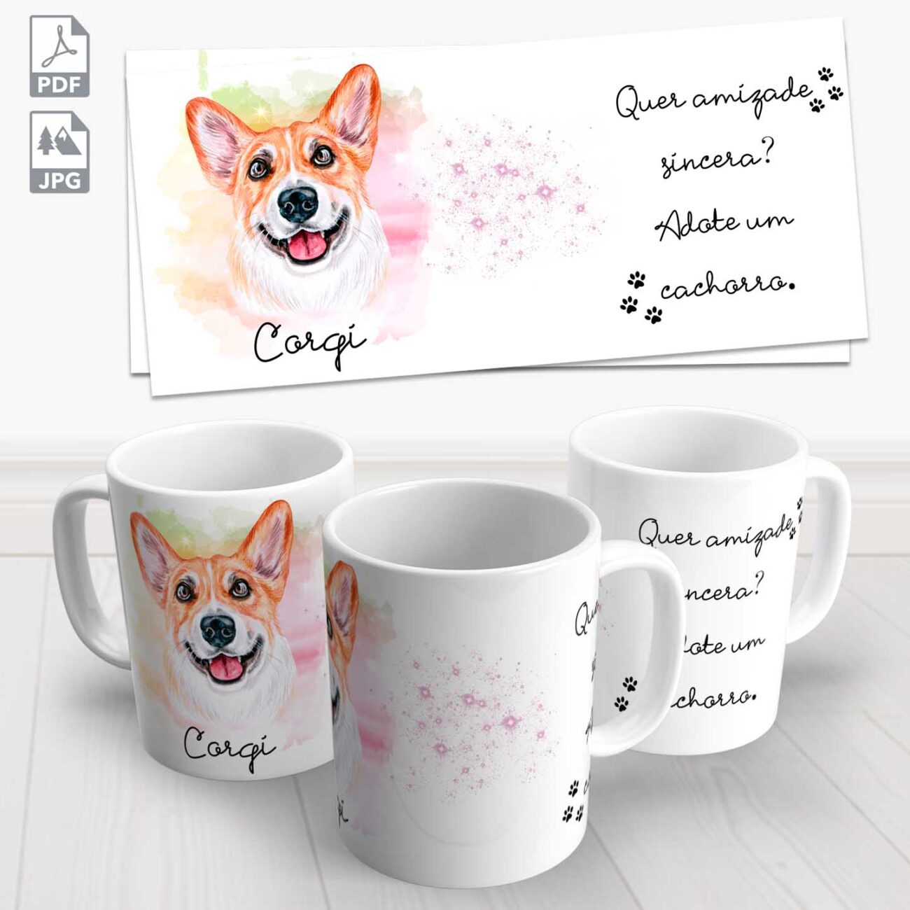 caneca pet welsh corgi