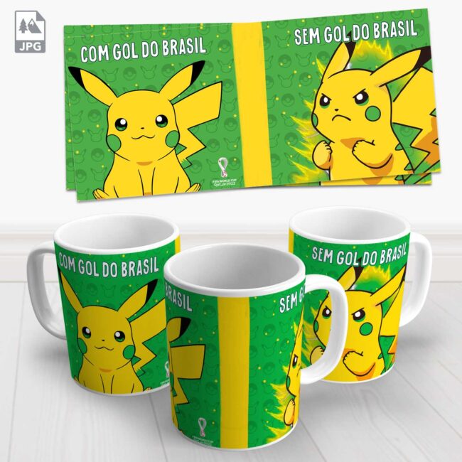 caneca picachu brasil copa