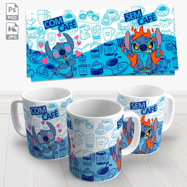 caneca stitch com cafe sem cafe