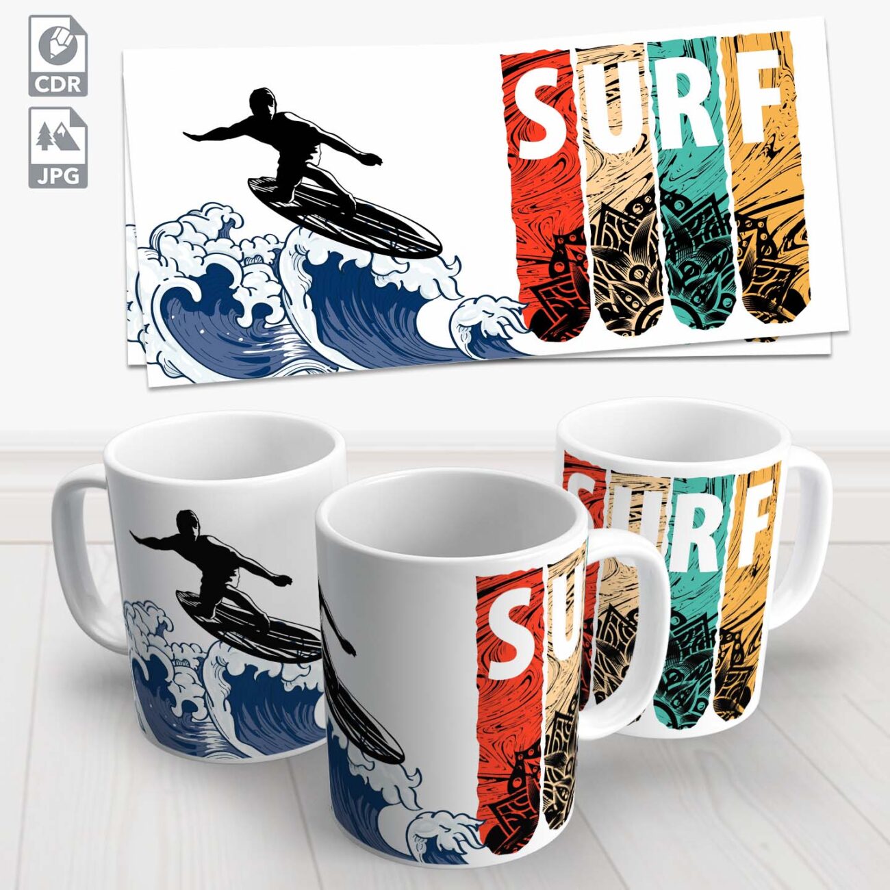 caneca surf tribal