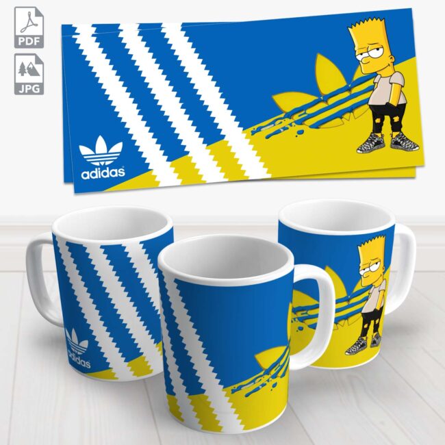 caneca adidas bart simpson