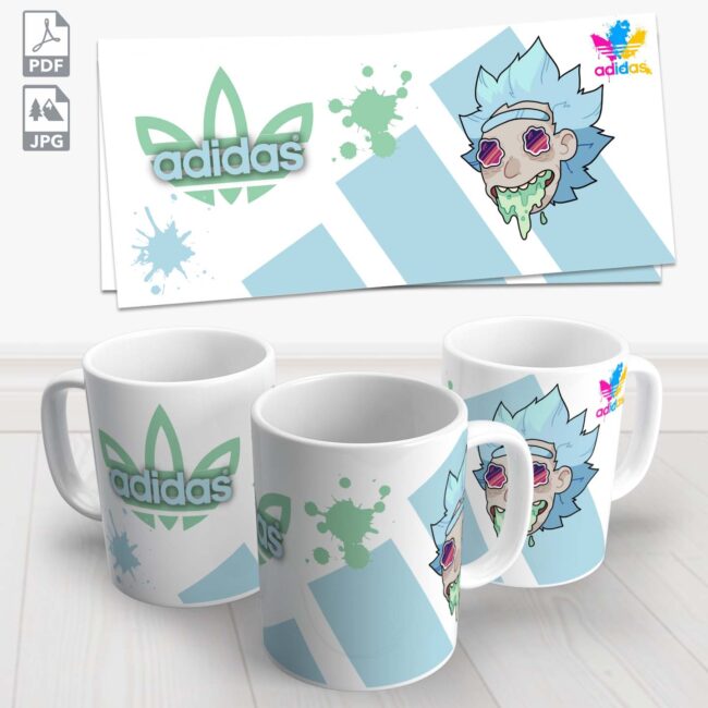 caneca adidas ricky e morty 2