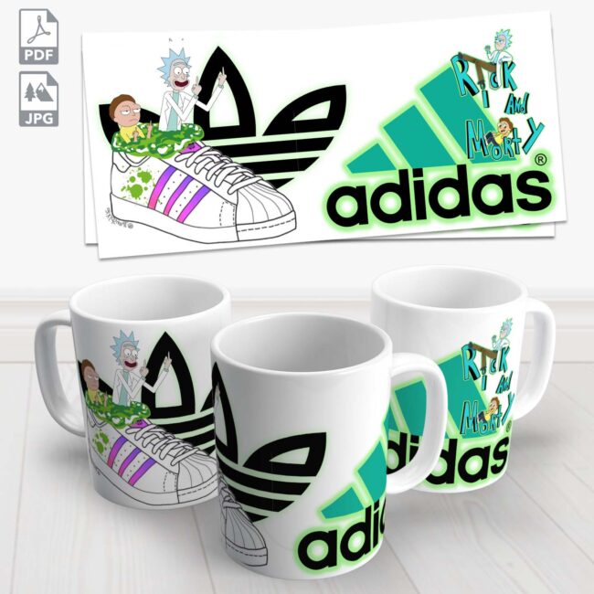 caneca adidas ricky e morty 3