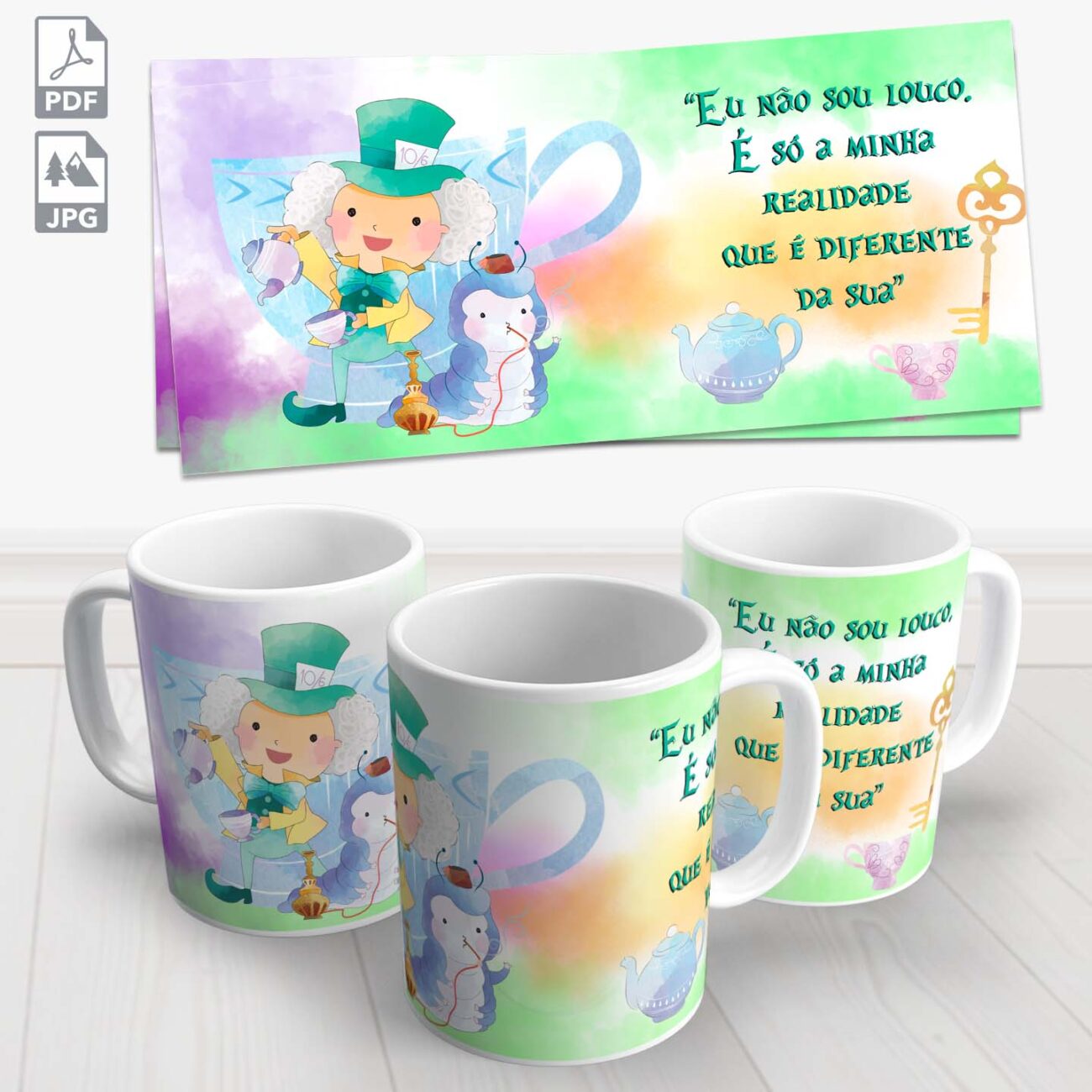 caneca alice no pais das maravilhas chapeleiro louco