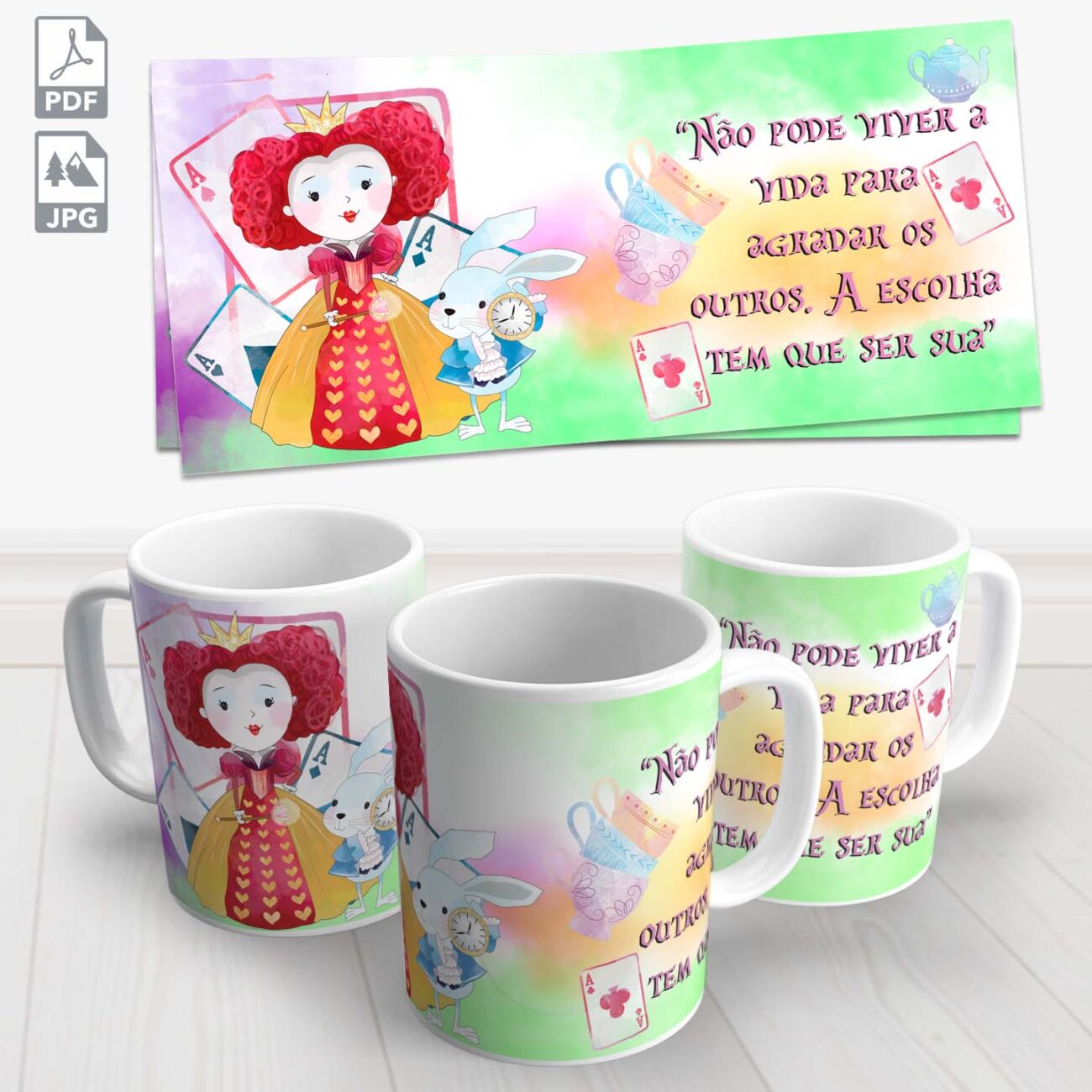 caneca alice no pais das maravilhas rainha vermelha