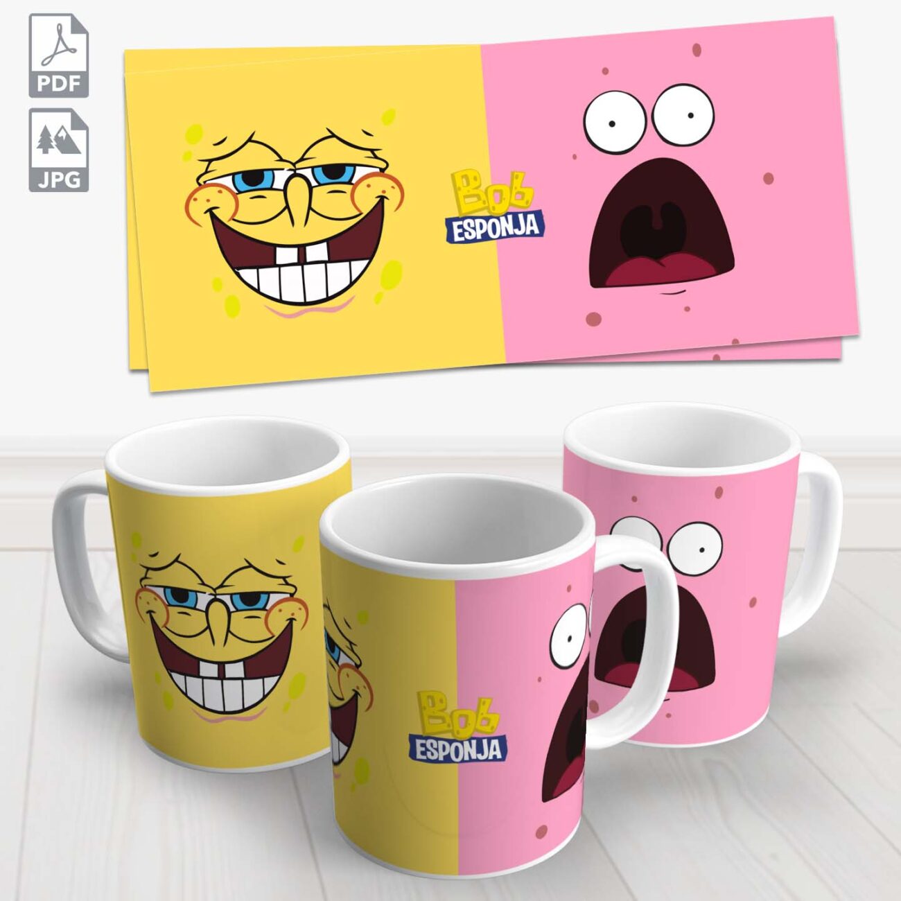 caneca bob esponja e patrick