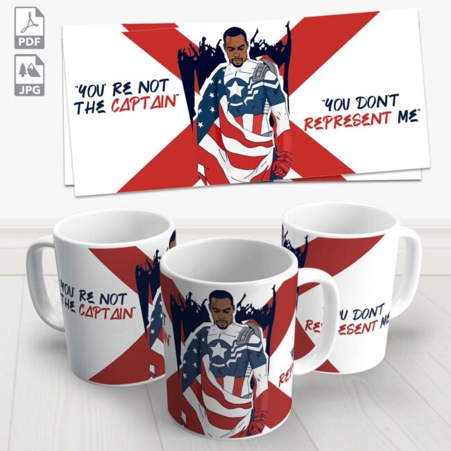 caneca capitao america black heroes