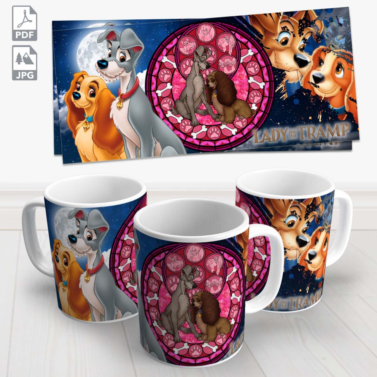 caneca disney a dama e o vagabundo